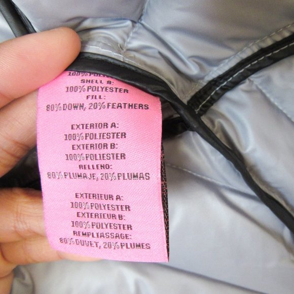 BETSEY JOHNSON Lightweight Quilted Puffer Jacket Down Jacket Lightweight Silver - Picture 10 of 12